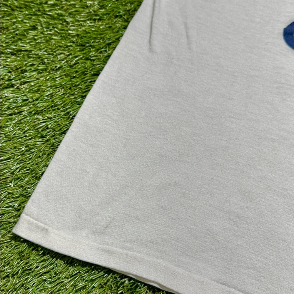 Vintage 80s Adidas Trefoil Logo Short Sleeve T-Shirt Men’s Size Large White Blue - Picture 7 of 7